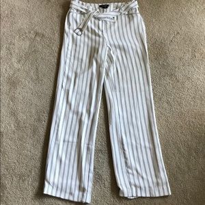 White House Black Market Pinstripe White Pants